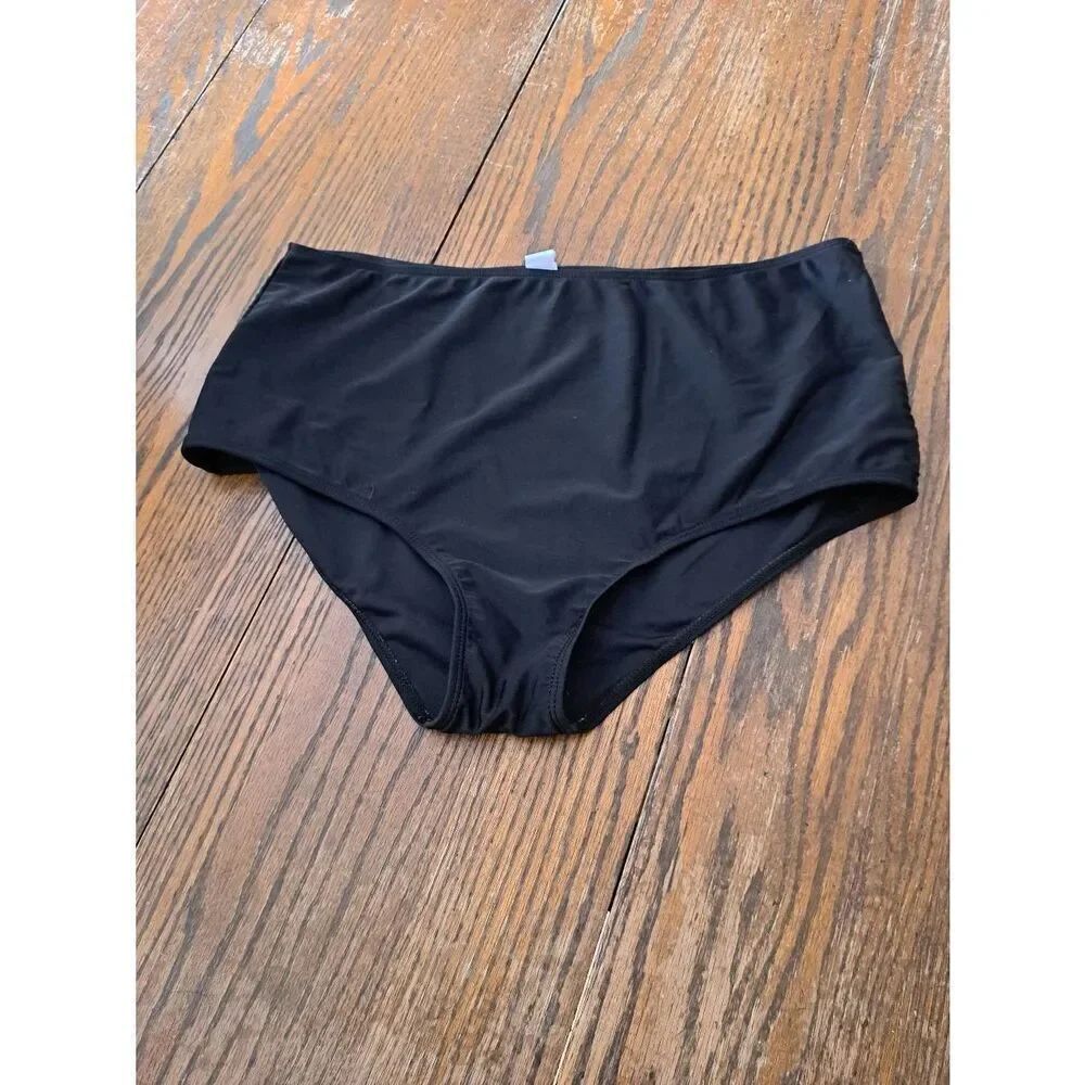 New XL Black Womens Swimsuit Bathing Suit Swimwear Bikini Bottoms